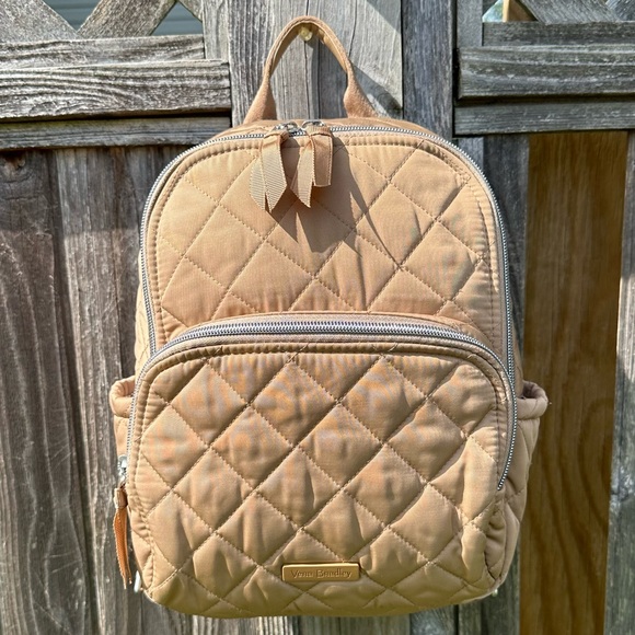 Vera Bradley Meadowlark Tan Small Backpack in Performance Twill - Picture 8 of 8